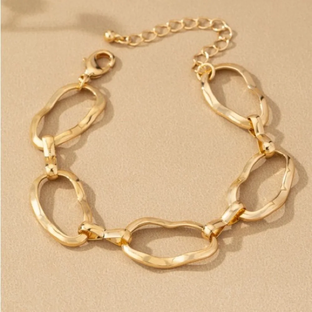 Hammered Chunky Link Bracelet (5005)